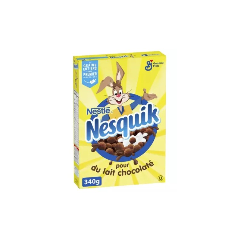 Nesquik Chocolate Breakfast Cereal, Whole Grains and Fibre, 340g