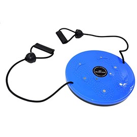 chi-enterprise Twister with Rubber Bands and Magnetic Points, Turntable, Rotating Disc, Balance Board, Disc Board, Aerobic Fitness Disc, Twister Plate 25 cm, Blue