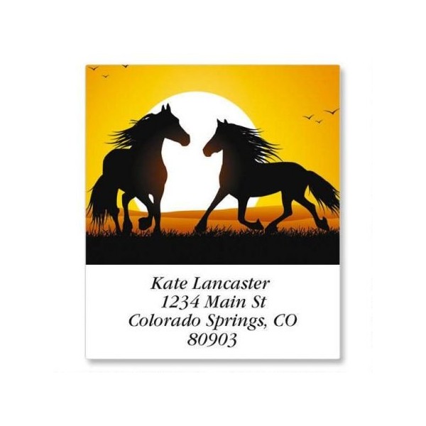 Horse Silhouette Square Return Address Labels - Set of 144
