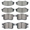 TALAMOYI 8PC Front Rear Disc Ceramic Brake Pad Set For