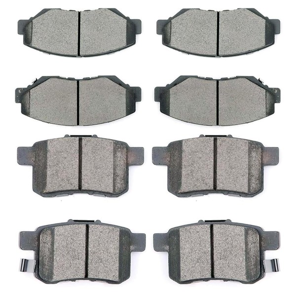 TALAMOYI 8PC Front Rear Disc Ceramic Brake Pad Set For
