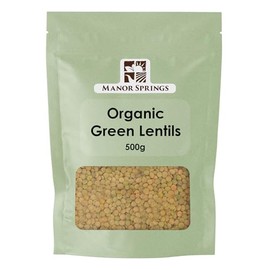 Organic Green Lentils 500g by Manor Springs Organic