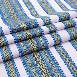 Rushnichok Tablecloth Decorative Ukrainian Ornament Country White Blue Yellow Trident 150x100 cm / 59" Wx40 L