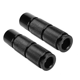 KSTE Motorcycle Foot Pegs Aluminum Alloy Black Front Rear Universal Fit Motorcycle ATV 2pcs