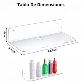 THJOPOKEEL Aokesy Estantes Acrílicos para Almacenamiento, Estantes Montados Flotantes en la Pared, Expositor de Transparente, Pared de Repisa con Tornillos para Sala de Estar, Baño, Cocina