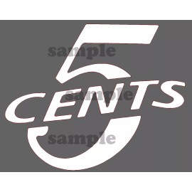 2" VINTAGE STYLE 5 CENT VENDING DECAL WHITE MACHINE CUT VINYL TRANSFER