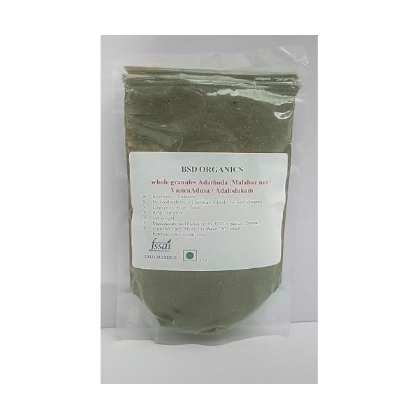 BSD Organics BSD Organics Adhatoda vasica/Aadathodai/Adusa/Vasaka/Adalodakam Leaves Powder - 100