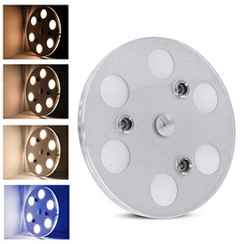LED RV Dome Light, 12V Dimmable Ceiling Light with Touch Switch and Blue Night Light, 12Volts RV Puck Light, Decorative Interior Light for RV Camper T