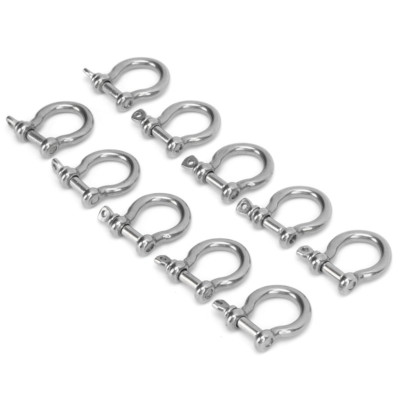 10pcs Bow Shackle Stainless Steel High Hardness D-Ring Anchor for