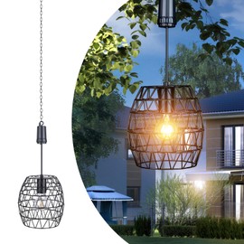 pearlstar Battery Operated Outdoor Hanging Light — Outdoor Indoor Pendant Chandelier Waterproof Porch Gazebo Patio Pendant Lantern Chandelier Lighting