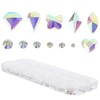 PACKOVE DIY Nail Art Rhinestone Decors Compartments with Shiny Gems
