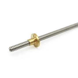 T8 Lead Screw, 250mm Tr8x2 Lead Screw, with Copper Nut (Acme Screw, 2mm Pitch, 1 Start, 2mm Lead) Rod Lead Screw with T8 Thread for DIY CNC 3D Printer Parts (1pcs Tr8X2, 250mm)