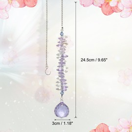 PATIKIL Crystal Suncatcher DIY Sun Catchers, 1Pcs Hanging Window Ball Prism with Chain for Home Garden Decor Woman Craft, Purple