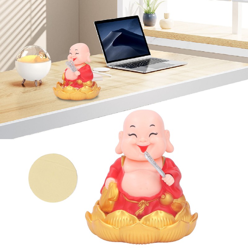 Nodding Smiling Buddha Maitreya Automatic Laughing Car Dashboard Solar Buddha