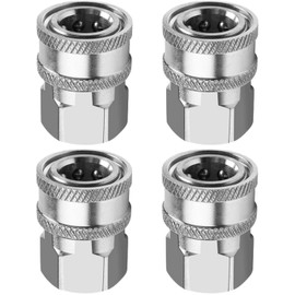 3/8" Quick Connect Pressure Washing Fitting Stainless Steel 3/8" Female NPT x Female Quick Disconnect (4 Pack)