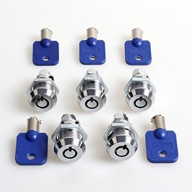 EG STARTS 5 Pack File Cabinet Cam Lock Keyed Alike, 5/8 Inch & 7/8 Inch Cylinder Locks Secure Mailbox File Drawer Dresser RV Compartment Lock Tool Box (5/8 Inch Locks-1)