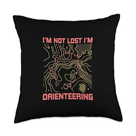 Orienteering Clothing Lost Im Compass Hiking Orienteering Throw Pillow, 18x18, Multicolor