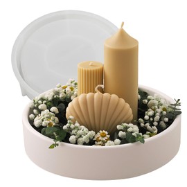 Large Bowl Silicone Mold for Resin Concrete, 9.5in Big Candle Holder Mold Round Tray Resin Molds, Jewelry Container Storage Trinket Box Mold for Epoxy Resin Casting Cement Plaster Art Craft Decor