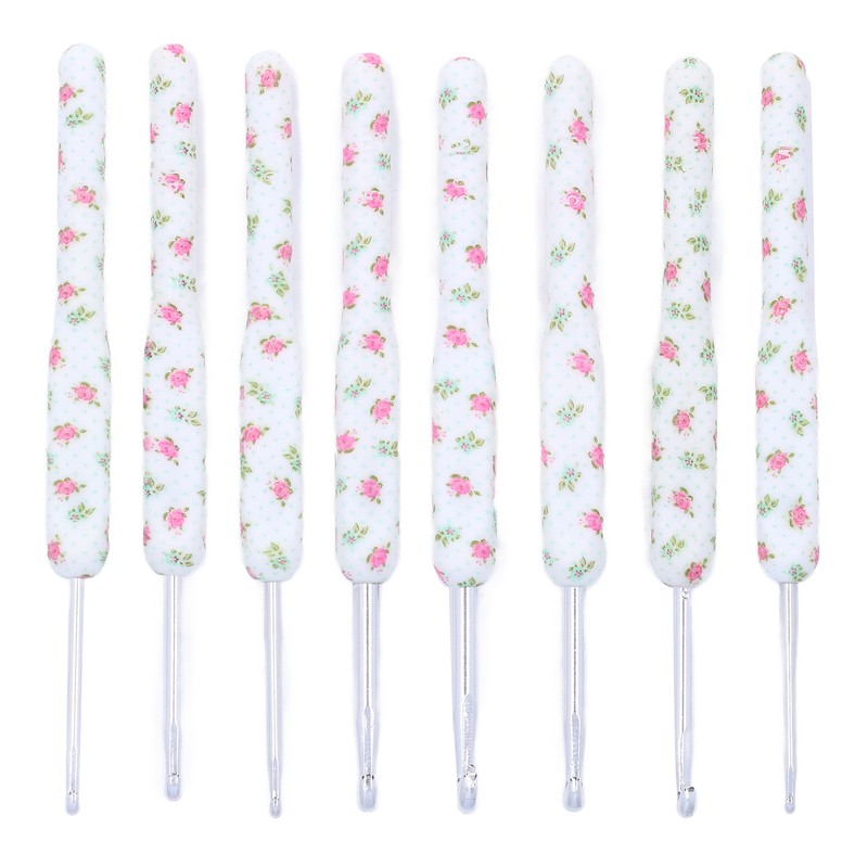 8pcs Crochet Hooks Ergonomic Design Comfortable Handle Easy Identification Compact