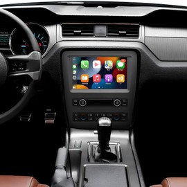 9" Inch Android 13.0 Car Stereo Compatibility Ford Mustang 2010-2014 Double Din Touch Screen Car Audio Receiver w/Wireless Carplay Android Auto GPS Navigation Bluetooth FM AM AHD SWC Backup Camera Mic