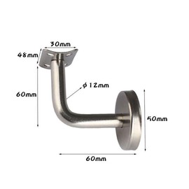 Pack of 1 Stainless Bannister Support Wall Mounted Handrail Brackets Ballustrade Stair Rail Holder-60*60