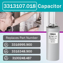 3313107.018 Capacitor - Reliable 3313107.018 50 5uf 5% Compatible with Dometic RV Air Conditioner, CBB65/CBB65A, 370v/450VAC, Start Capacitor for Heat Pump Air Conditioner or AC Moto