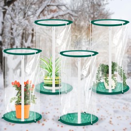 Nuanchu 4 Pieces Mini Greenhouse 19.7 x 10.2 Inch Portable Plant Flowers Mini Cover PVC Clear Greenhouse for Indoor Outdoor Gardening