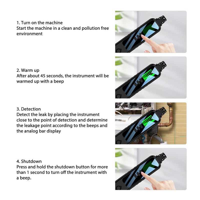 Gas Detector Professional High Accuracy Sensitive Audible Visual Alarm Handheld