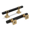 homdiy 6 Pack 3-3/4 inch Black and Gold Cabinet Pulls