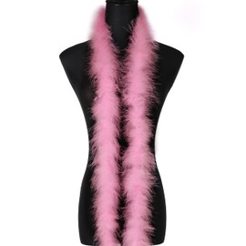 wangruida 2 Yards 20g Pink Fluffy Marabou Feather Boa for DIY Craft Sewing Trim Home Wedding Party Christmas Decoration