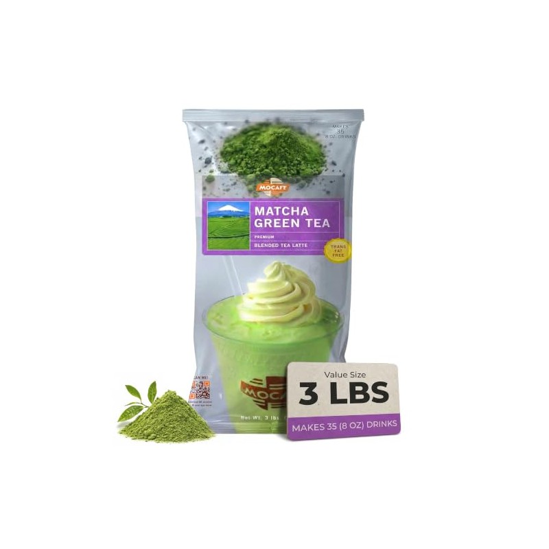MOCAFÉ Matcha Green Tea Latte Powder Mix - Instant Cafe-Style