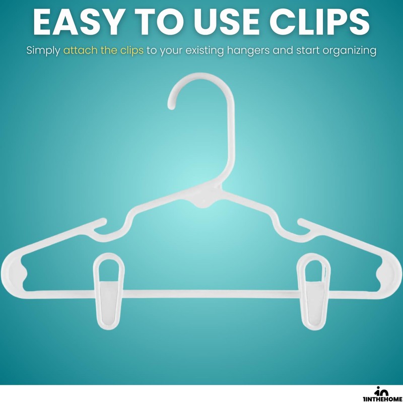 1InTheHome Multi-Purpose Hanger Clips (24 Count) White
