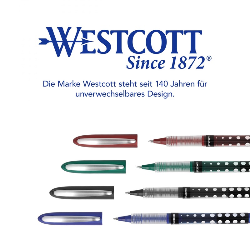 Westcott PULSAR E-730631 00 Rollerball Pen, Red, Pack of 10,
