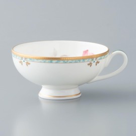Narumi 52560-20858 Cup Saucer, Caress, 8.1 fl oz (230 cc), Green, Floral, Rose, Gorgeous, Elegant, Stylish, Cute, Gift, Tea Cup, Made in Japan, Gift Box Included