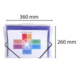 Exacompta 55898E Premium Plastic Expanding File Crystal for Hanging for DIN A4 6 Full-Colour Compartments with Label Holder Including 2 Label Sheets, 2 Elastic Bands Organiser Folder Transparent