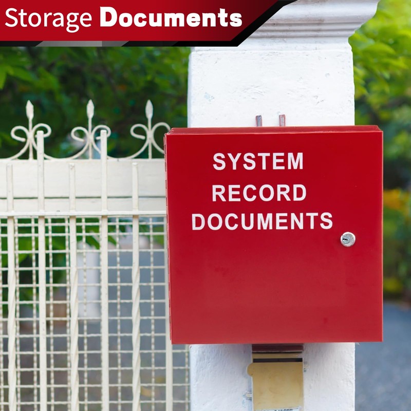 MorningRo System Record Documents Enclosure, Red, Left-hinged Door