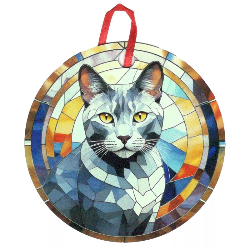 Gulf Coast Laser Graphics Russian Blue Cat Holographic Ornament