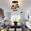 ZGYLIN Farmhouse Rustic Ceiling Light Fixture,Black Metal Cage Pendant Lights