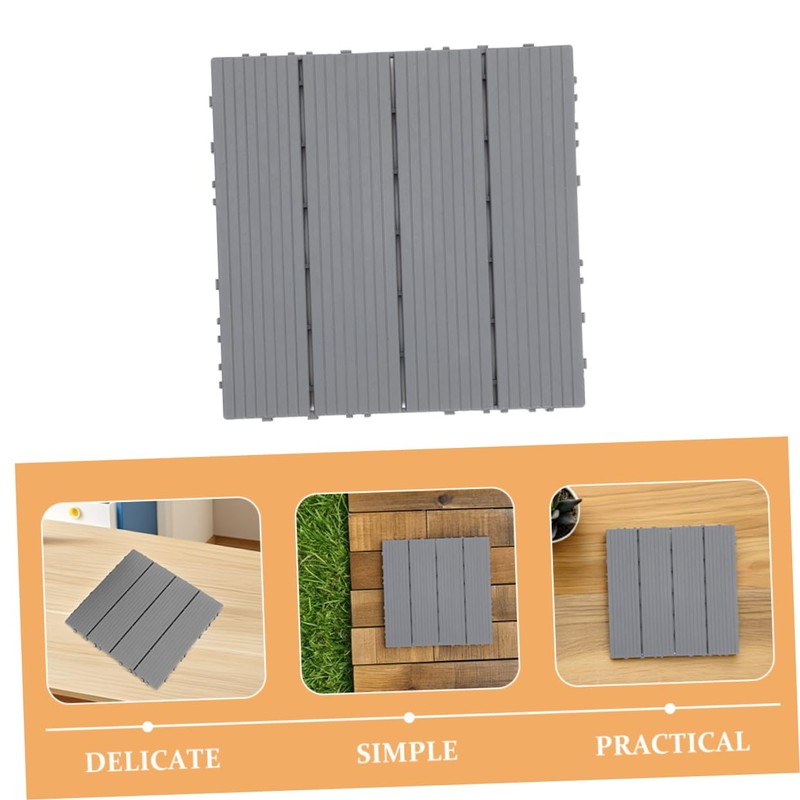 Operitacx Interlocking Plastic Wood Deck Tiles for Patio Balcony Garden