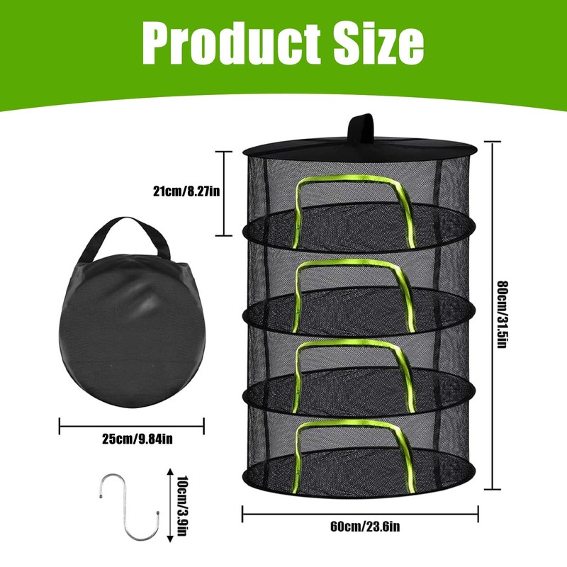 Baieye Herb Drying Net, 4-Layer Herb Net for Drying, Diameter