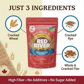 Red River Cereal - Cracked Wheat Hot Cereal (2lbs / 908g) Made in Canada at Arva Flour Mills - All Natural, No-Additives (1-Pack) - High in Fiber
