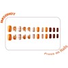 IMSOHOT Fall Press on Nails Square Short Fake Nails Orange