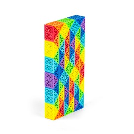 Hollow Magic Snake Cube Puzzle Twist Puzzle Brain Teaser Educational Toy Birthday Christmas Party Gift for Children Rainbow Colour Multicoloured (72 Segment Blocks)