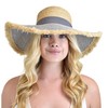 C.C Women's Raffia Paper Woven Fringed Sequin Brim Sun Hat,
