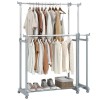Heavy Duty Metal Double Rod Clothes Rack Garment Rack High