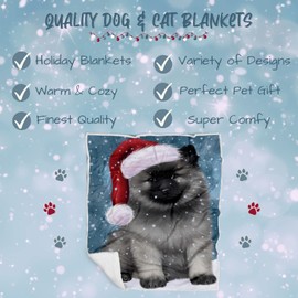 Keeshond Dog Blanket - Let it Snow - Super Soft & Warm Pet Theme for Sofa or Bed, Warm Fleece, Sherpa or Woven Material, for Dog Lovers BLNKT163191 (50x60 Woven)