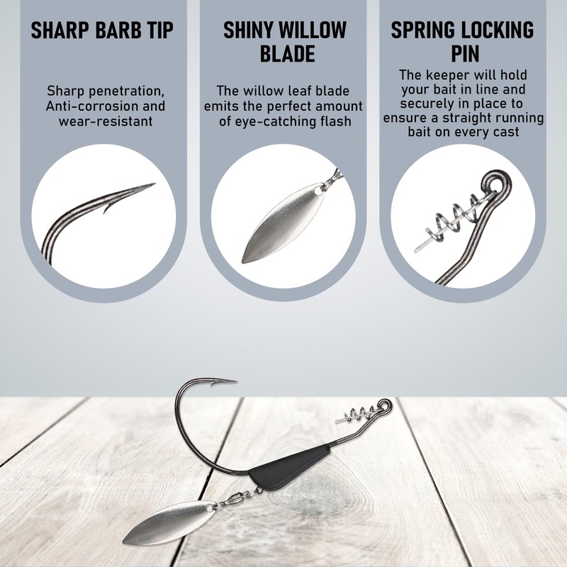 Reaction Tackle Bladed Swimbait Hooks - 1/8-5/0