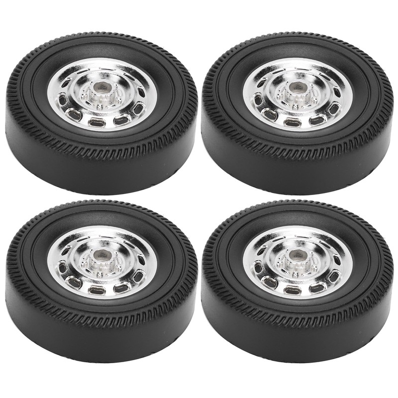 4Pcs Metal Drifting Rubber Wheel Tire Replacement Accessory for WPL
