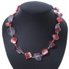 Avalaya Chunky Transparent Resin Beads and Red Shell Nugget Necklace/44cm
