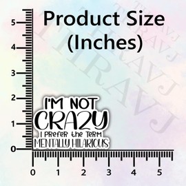 (3Pcs) I'm Not Crazy I Prefer The Term Mentally Hilarious Sticker, Funny Quotes Vinyl Stickers Decorate for Water Bottles, Books, Laptops, Phones, Tumblers, Size 2 x 3 Inch